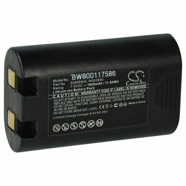 Bateria vhbw para impressora 3M PL-200-BAT - 1600 mAh 7.4 V Li-Ion