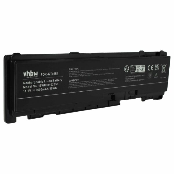 Bateria para Lenovo 42T4690, 42T4691, 42T4688, 42T4689, 42T4832 - 3600 mAh 11.1 V Li-Ion