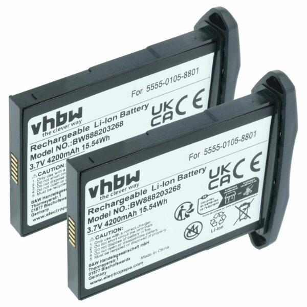 Bateria de Substituição 2x para NCR Orderman 5555-0105-8801 - 4200mAh, 3.7V vhbw