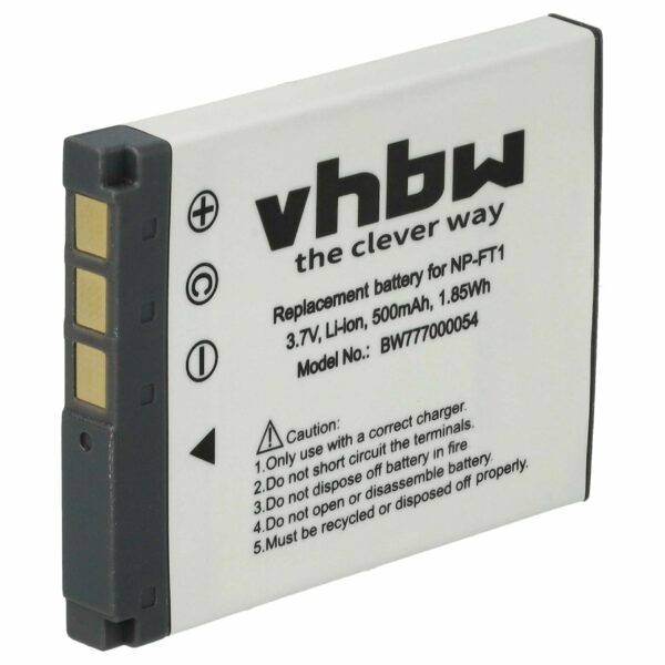 Bateria vhbw para Sony NP-FT1 - 500mAh, 3.6V, Li-Ion