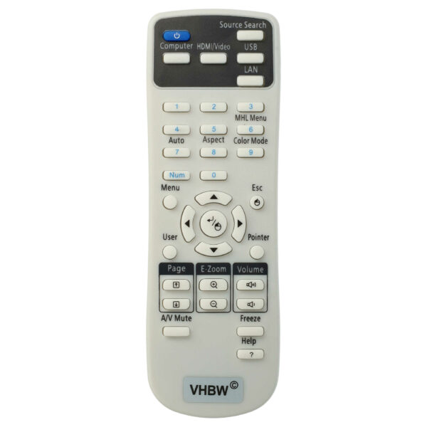 Comando à Distância vhbw para Projetor Epson EB-U04, EB-W04 e outros