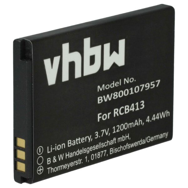 Bateria vhbw para Telemóvel Doro - Substitui RCB01P01, RCB413, RCBNTC01 - 1200 mAh 3.7 V Li-Ion