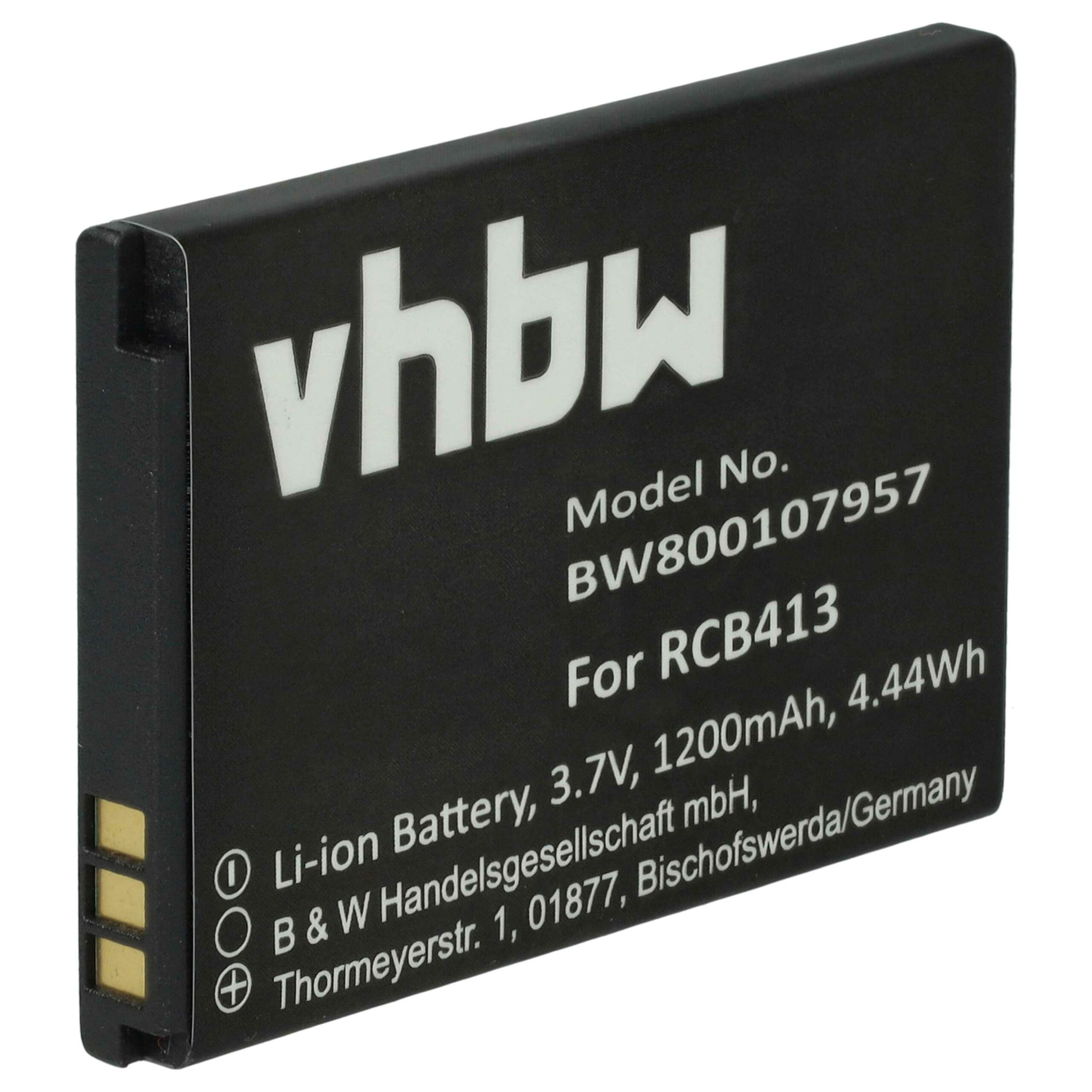 Bateria vhbw para Telemóvel Doro - Substitui RCB01P01, RCB413, RCBNTC01 - 1200 mAh 3.7 V Li-Ion