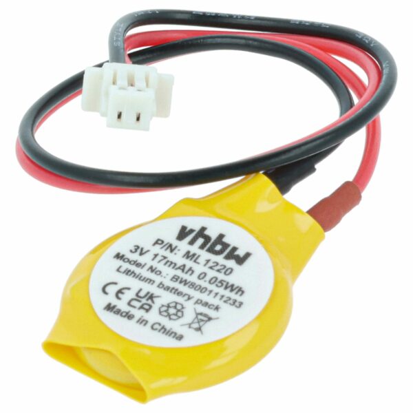 Bateria de Substituição BIOS vhbw para Maxell ML1220, 1207 - 17 mAh 3 V Li-Ion