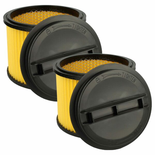 2x Filtro de Cartucho Vhbw para Aspirador Ozito/Einhell 23.421.75, 23.421.67 - Preto/Amarelo