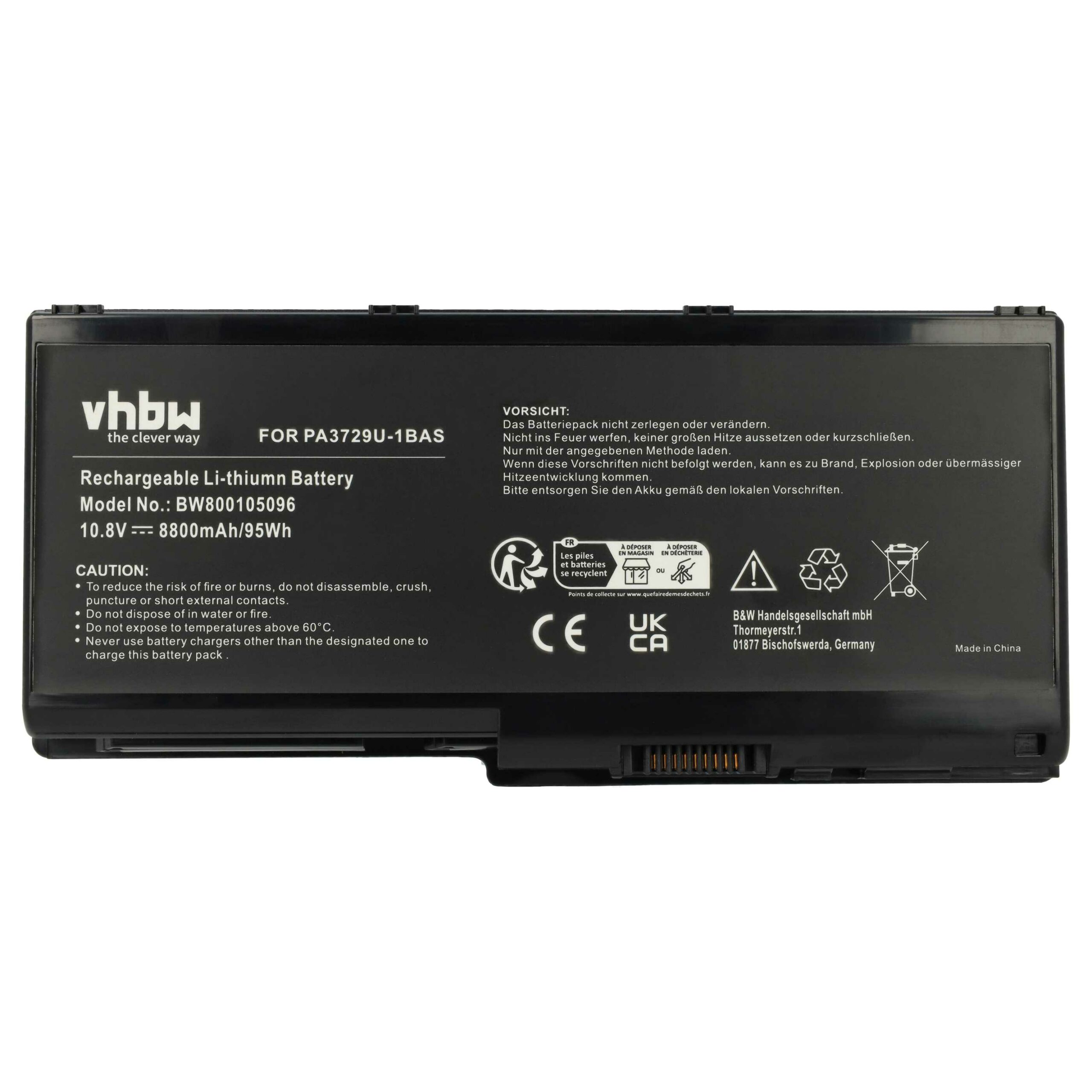 Bateria vhbw para portátil Toshiba Qosmio X500, X505, Satellite P500 - 8800 mAh, 10.8 V - Image 3