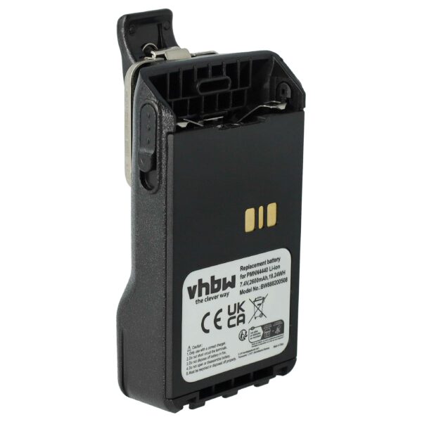 Bateria para Rádio Motorola PMNN4511A, PMNN4440, PMNN4502A, PMNN4440AR - 2600 mAh 7.4 V Li-Ion vhbw