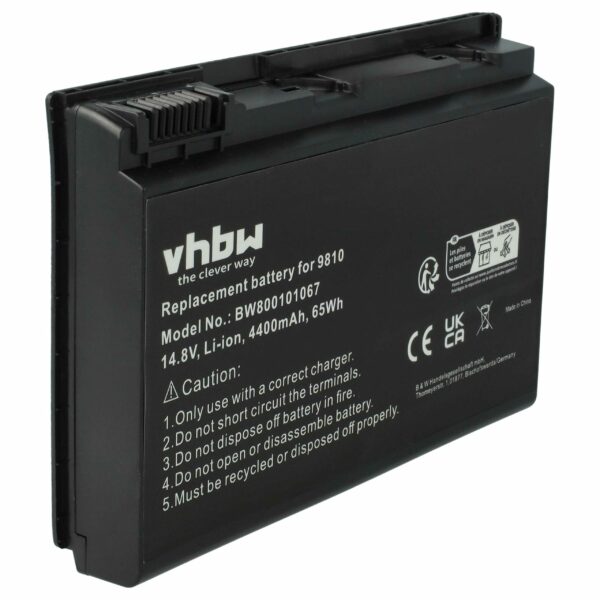 Bateria vhbw para Acer 934T2220F, 4UR18650F 2 WST3, 934C2220F - 4400 mAh 14.8 V Li-Ion