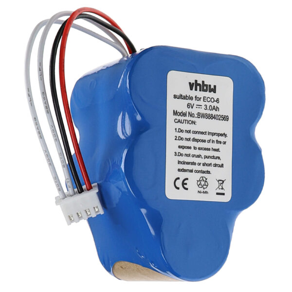 Bateria vhbw para aspirador robô Hoover / Ecovacs 3000mAh, 6V, NiMH