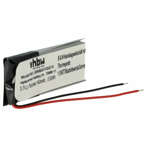 Bateria de substituição para auscultadores wireless Jabra AHB371030PA, 73366-01, 70868-1 - 140 mAh 3.7 V Li-polymer