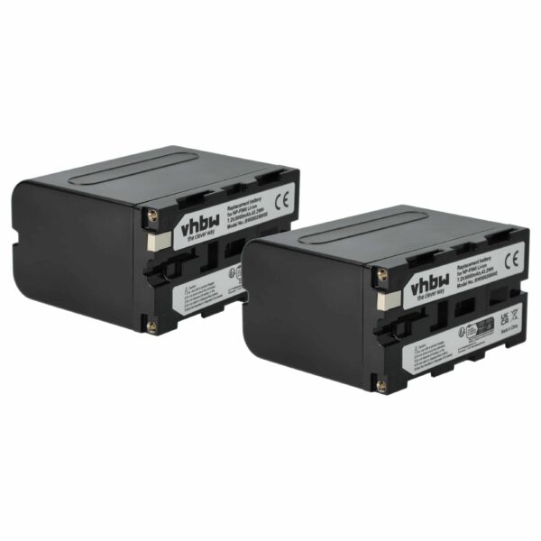 2x Baterias vhbw para Câmaras de Vídeo Sony NP-F960, NP-F970 - 6000 mAh 7.2 V Li-Ion