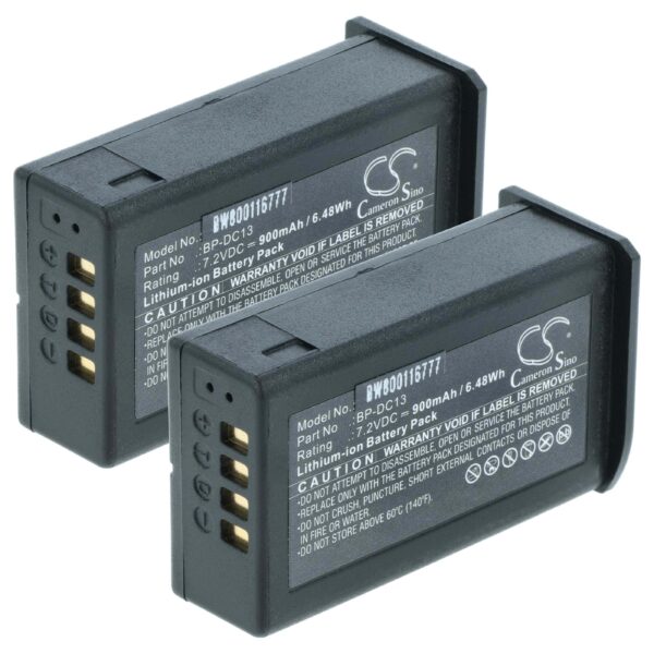 Bateria vhbw 2x para Leica BP-DC13 - 900mAh, 7.2V, Li-Ion