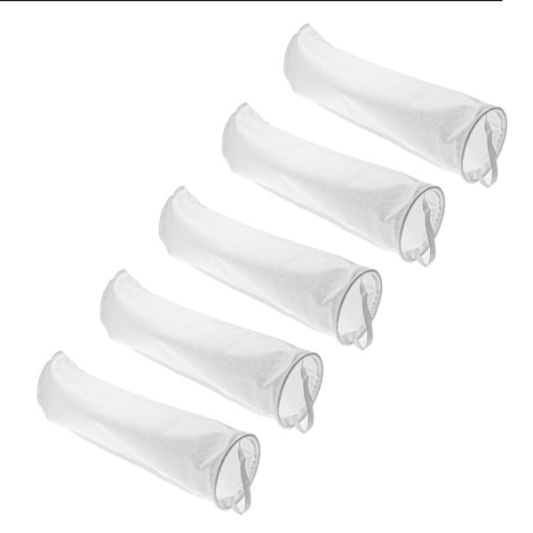 5x Meias Filtrantes vhbw para Aquários, Piscinas e Skimmers - 18 x 81 cm, 100 µm