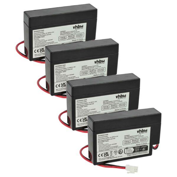 vhbw Conjunto de 4 Baterias AGM 12V 800mAh substitui MP0.8-12H