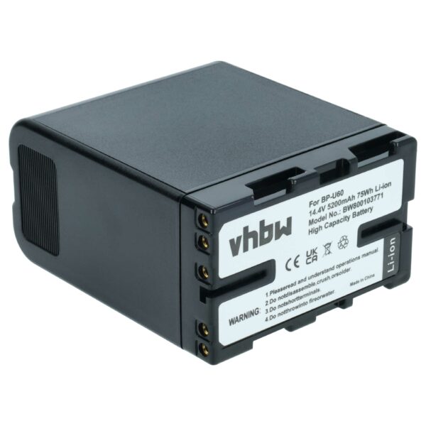 Bateria de Videocâmara vhbw para Sony BP-U60, BP-U90 - 5200 mAh 14.8 V Li-Ion