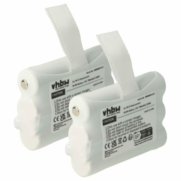 2x Bateria para Rádio Midland PB-X6 - 700 mAh 3.6 V NiMH vhbw