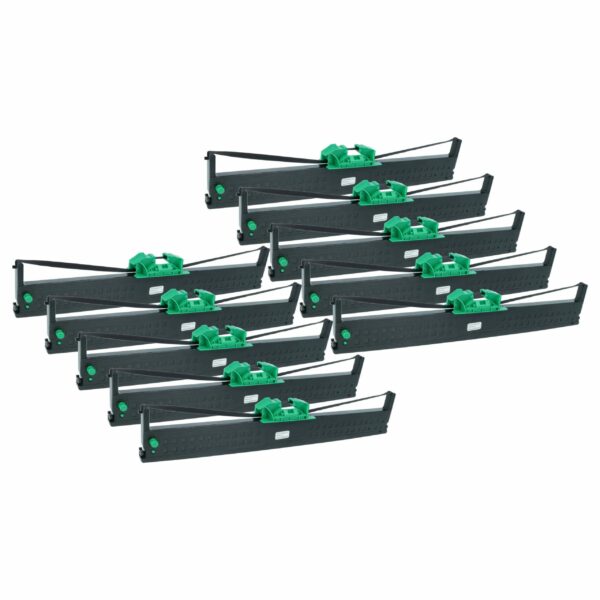 10x Fita de Tinta compatível com Olivetti B0375 para Impressora Matricial e de Recibos - Preta