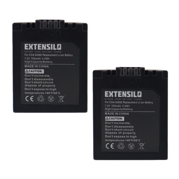 2x Bateria compatível Leica BP-DC5 - 750mAh, 7.2V, Li-Ion EXTENSILO