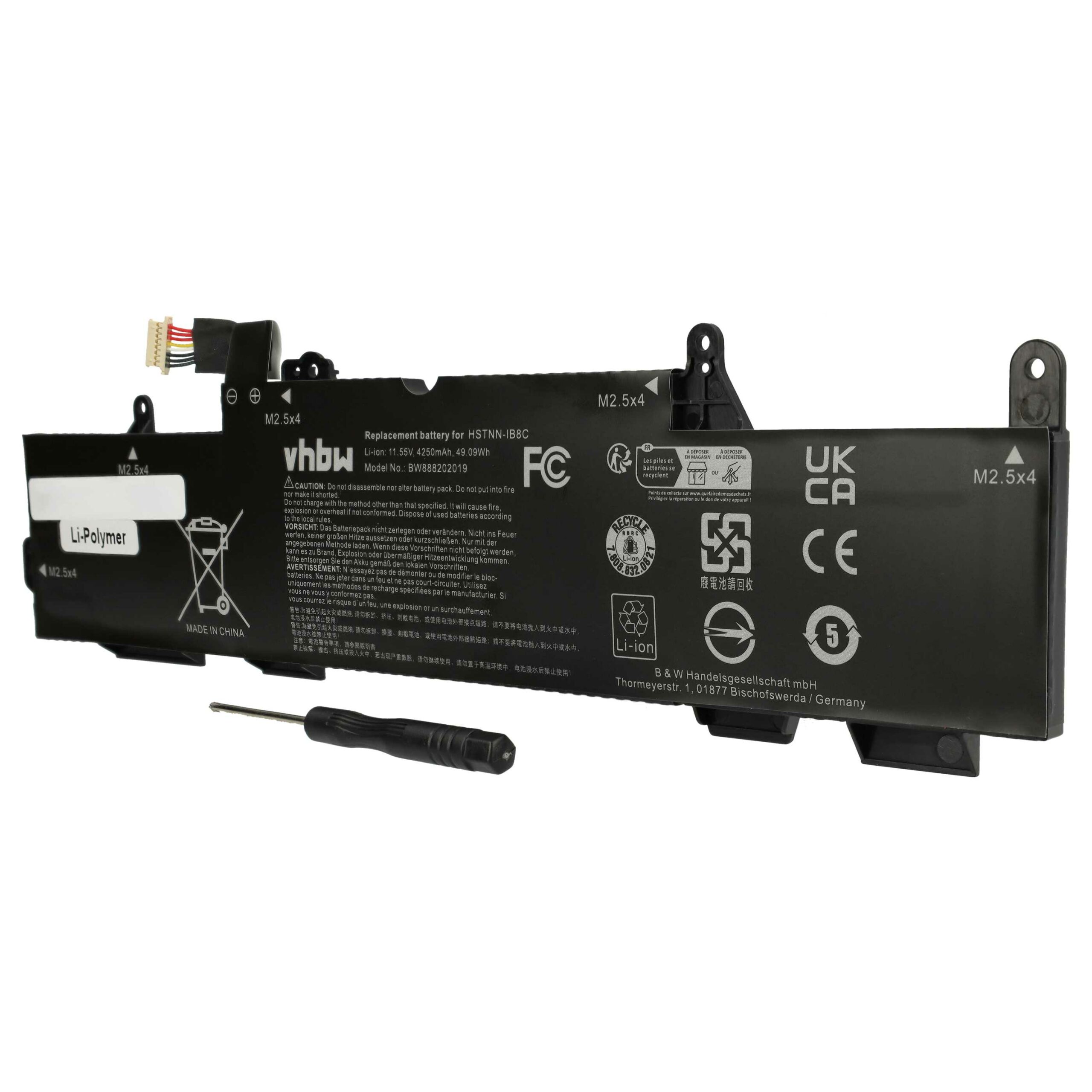 Bateria vhbw para HP Notebook 4250 mAh 11.55 V Li-Ion