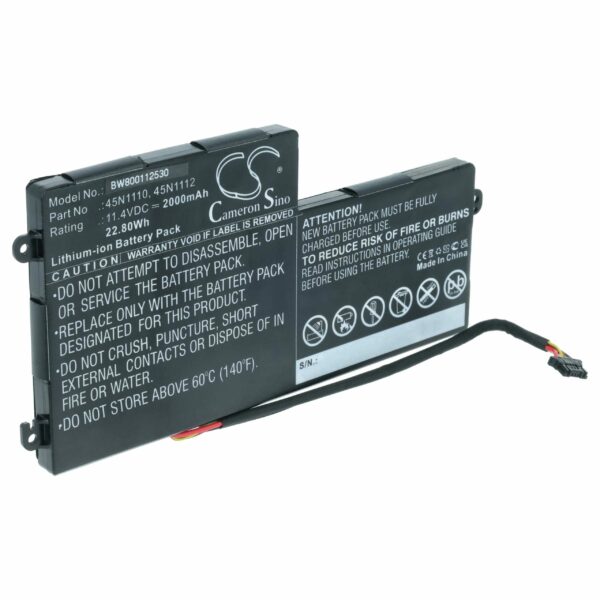 Bateria vhbw para Lenovo 45N1113, 45N1110, 45N1112 - 2000 mAh 11.4 V Li-Ion