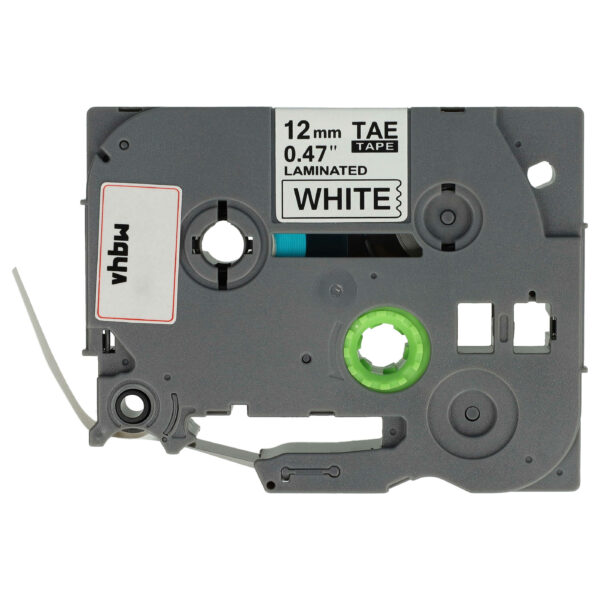 Fita para Impressora de Etiquetas vhbw Compatível com Brother TZE-231S - 12 mm Preto sobre Branco