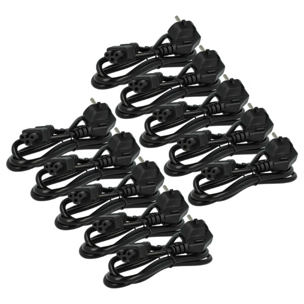 10x Cabo de Alimentação C5 Euro Plug para Aspirador Robô Vorwerk VR300 - 1.2 m