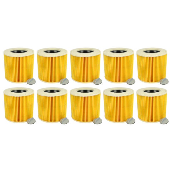 10x Filtro Cartucho vhbw para Aspiradores Kärcher e TackLife 6.414-789.0