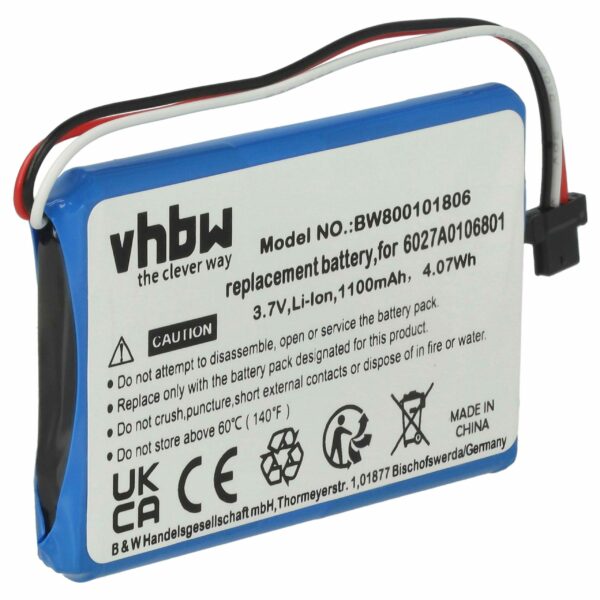 Bateria de Substituição vhbw para GPS TomTom 6027A0106801 - 1100mAh, 3.7V