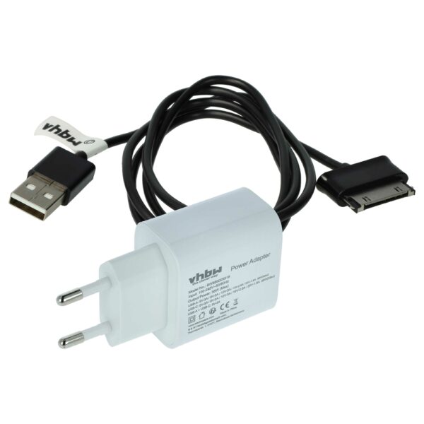 Conjunto de carregamento vhbw - Adaptador de corrente e cabo USB-A para tablets Huawei, Samsung e outros