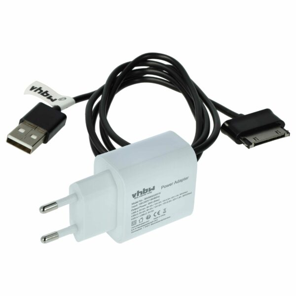 Conjunto de carregamento vhbw - Adaptador de corrente e cabo USB-A para tablets Huawei, Samsung e outros