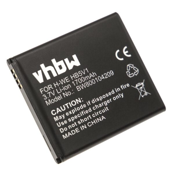 Bateria para Huawei HB5V1H, HB5V1, HB5V1HV - 1700 mAh 3.7 V Li-Ion vhbw