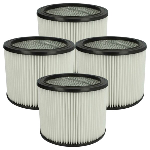 4 Filtros de Cartucho para Aspirador Masko - vhbw - Preto/Branco