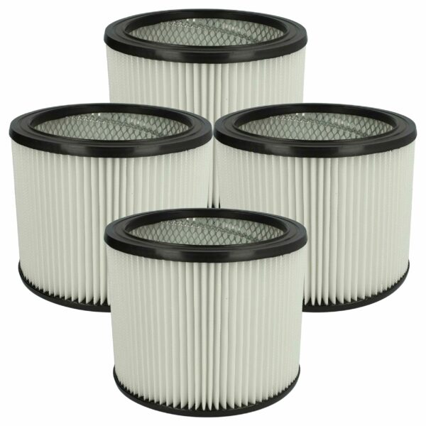 4 Filtros de Cartucho para Aspirador Masko - vhbw - Preto/Branco