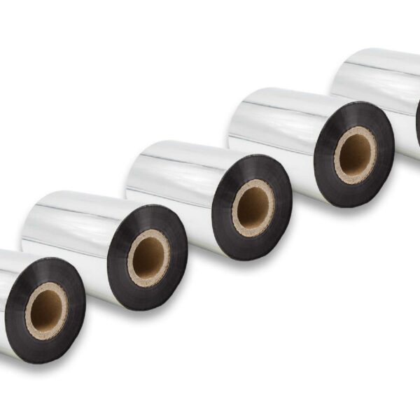 5x Fitas de Transferência Térmica vhbw para Godex, TSC, Zebra — 90 mm x 300 m, Wax-Plus