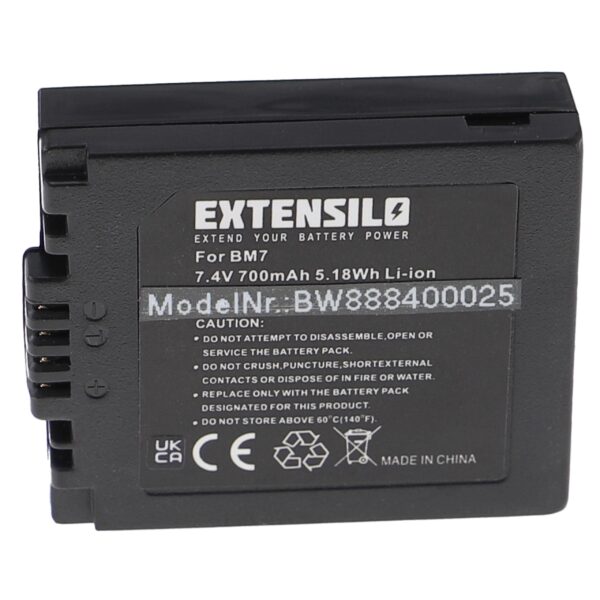 Bateria EXTENSILO para Panasonic CGA-S002A/1B, CGA-S002E/1B - 700mAh, 7.4V, Li-Ion