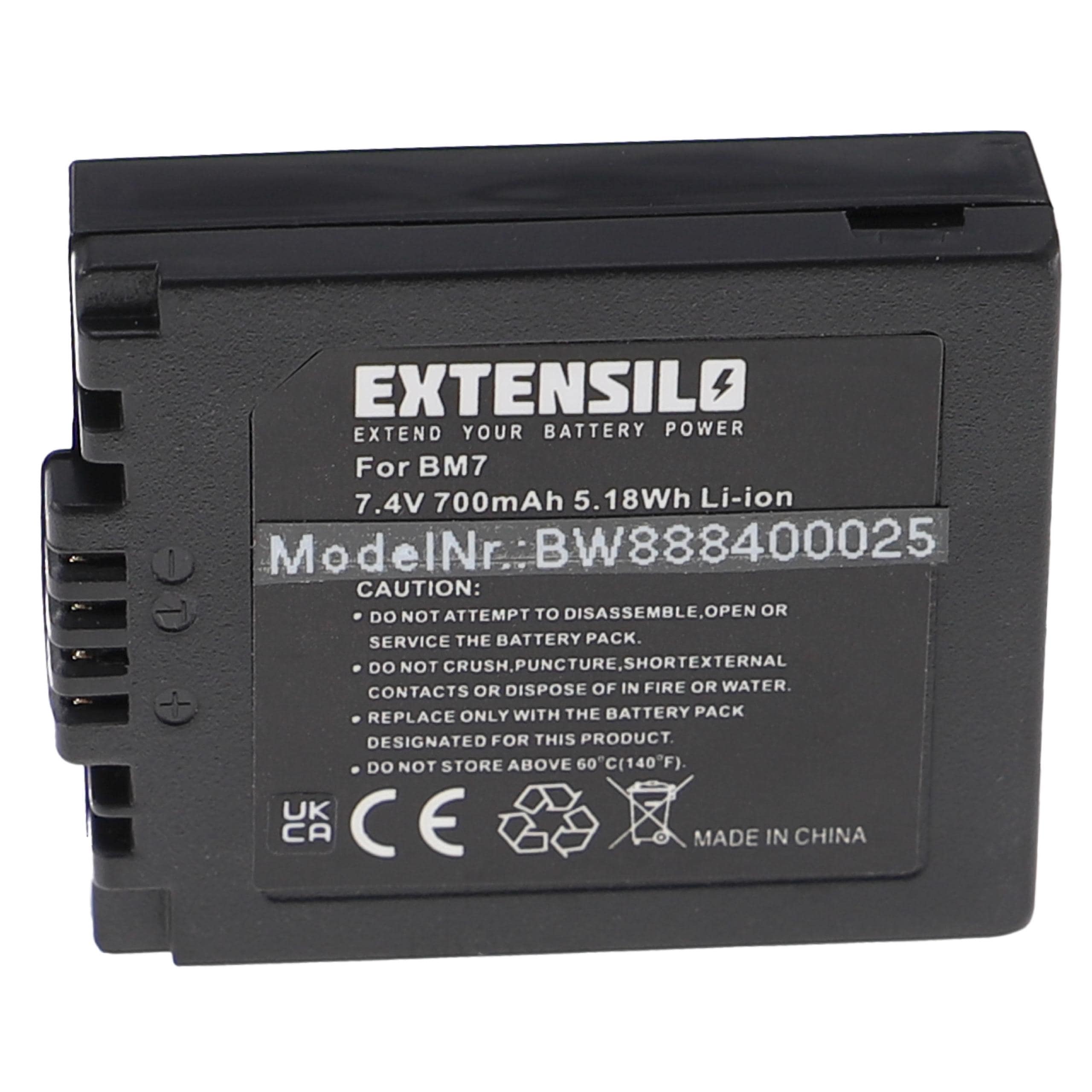 Bateria EXTENSILO para Panasonic CGA-S002A/1B, CGA-S002E/1B - 700mAh, 7.4V, Li-Ion