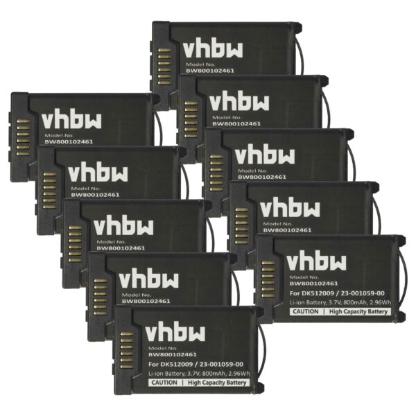 10x Bateria vhbw substitui Aastra 23-001080-00, 23-001059-00 para telefone fixo Mitel - 800 mAh 3.7 V Li-Ion