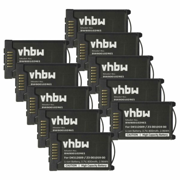 10x Bateria vhbw substitui Aastra 23-001080-00, 23-001059-00 para telefone fixo Mitel - 800 mAh 3.7 V Li-Ion