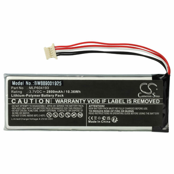 Bateria de substituição vhbw para Autel MLP604193 - 2800 mAh 3.7 V Li-polymer