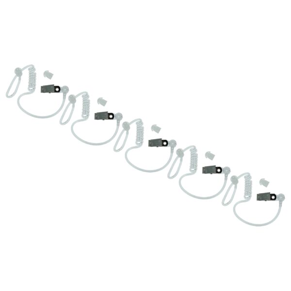 5x Tubo Acústico vhbw para Auscultador Motorola FTN6707 - Transparente/Branco com Adaptador e Clip