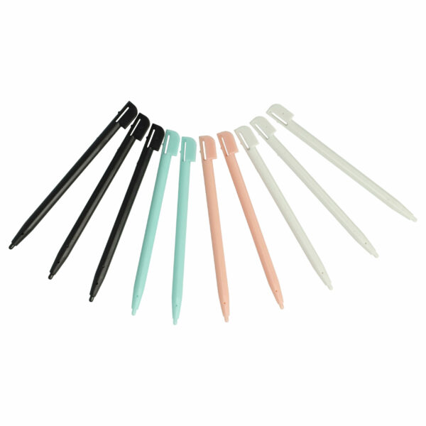 Pack 10x Canetas Stylus para Nintendo 3DS e DS Lite - preto, rosa, branco, turquesa