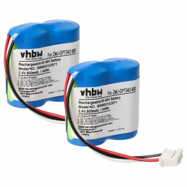 2x Bateria substitui CP51 para telefone sem fios Philips - 600 mAh 2.4 V NiMH