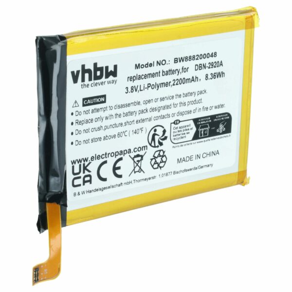 Bateria vhbw para Doro 8040, 8042 - 2200 mAh 3.8 V Li-polymer