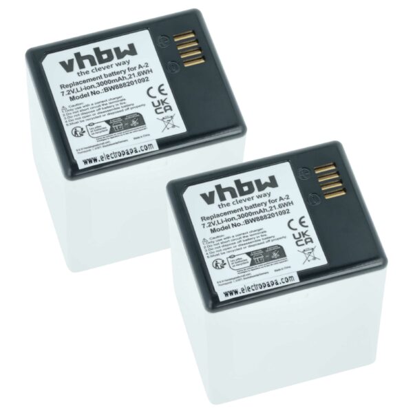 Bateria de Substituição Arlo vhbw 2x 3000 mAh 7.2 V Li-Ion