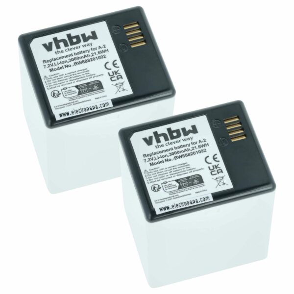 Bateria de Substituição Arlo vhbw 2x 3000 mAh 7.2 V Li-Ion