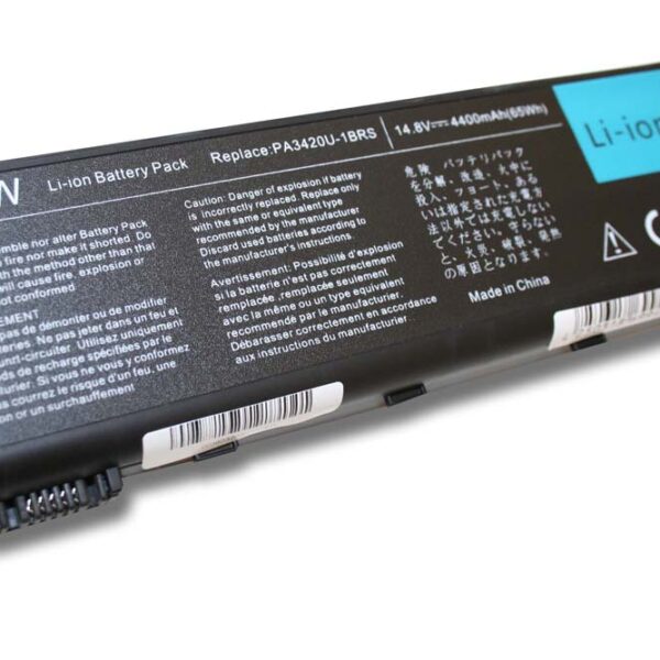 Bateria vhbw para portátil Toshiba PA3420U-1BAS, PA3420U-1BRS - 4400 mAh 14.8 V