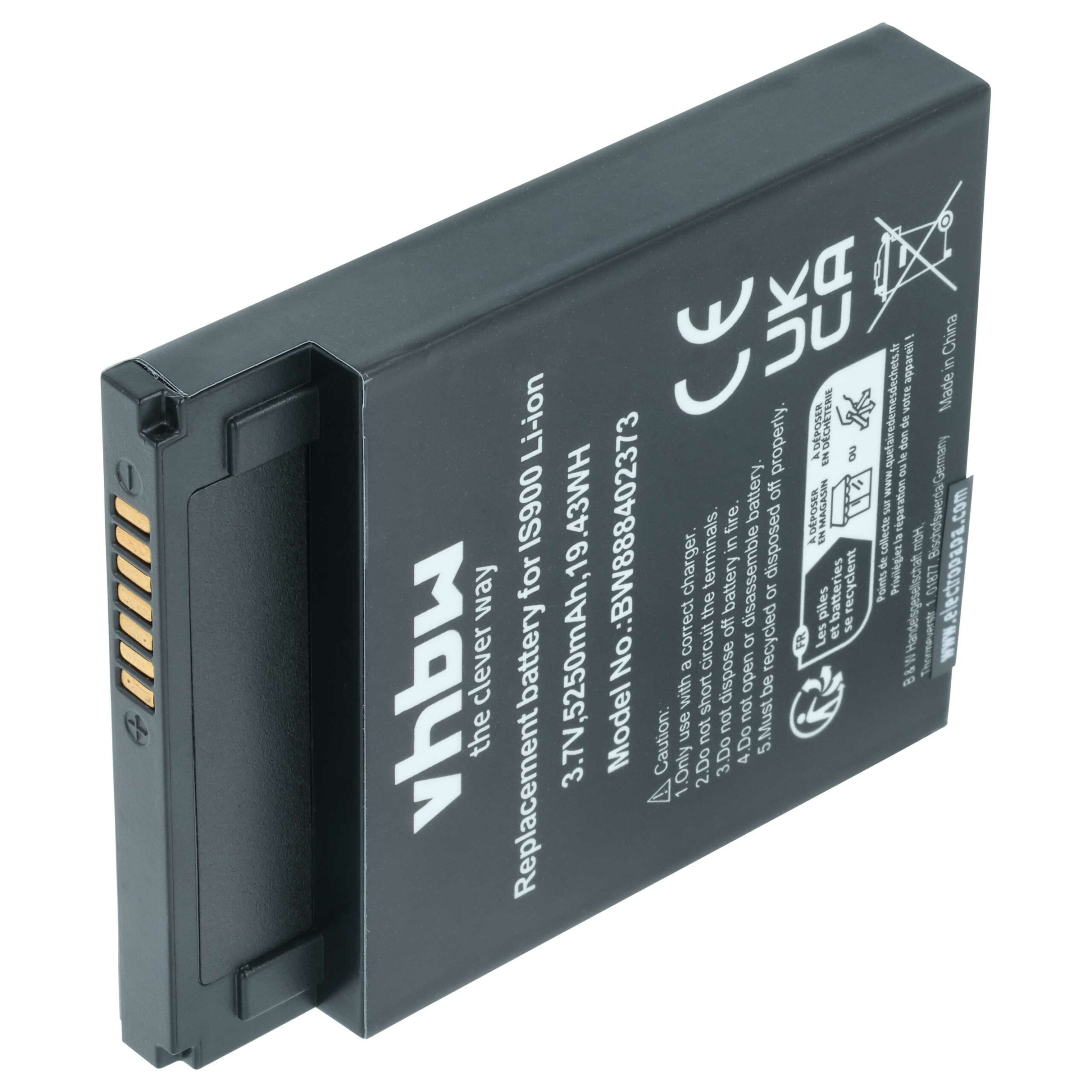 Bateria vhbw para leitor de cartões Pax IS900 - 5250 mAh 3.7 V Li-Ion