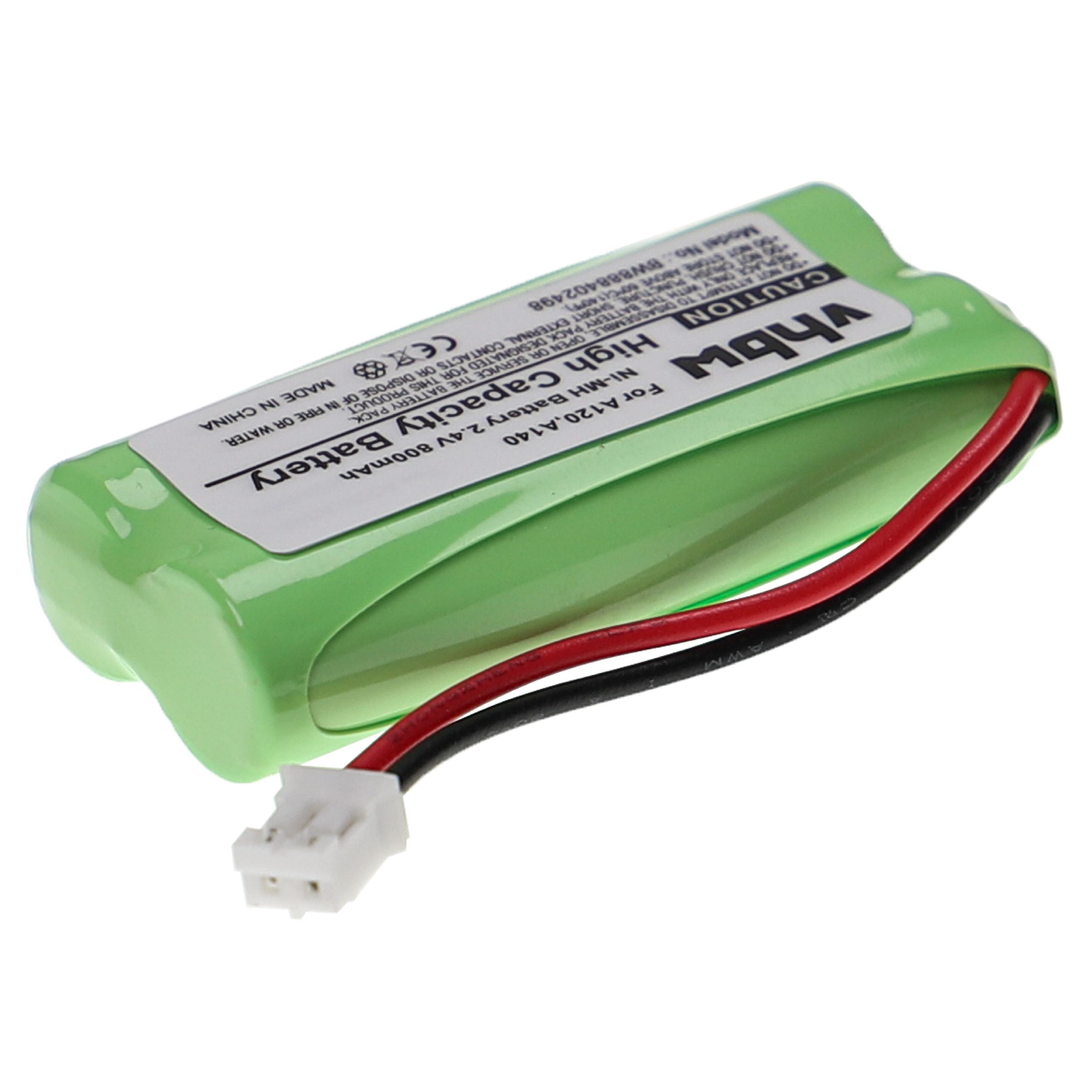 10x Bateria vhbw 800 mAh 2.4V NiMH para Telefones Fixos T-Com, Siemens, Universum DECT - Image 3