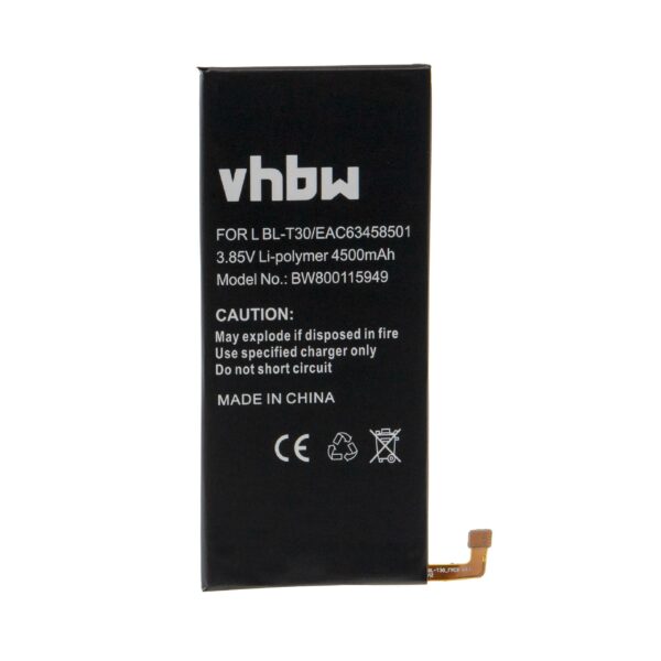 Bateria para Telemóvel vhbw compatível com LG EAC63458501, BL-T30 - 4500 mAh 3.85 V Li-polymer