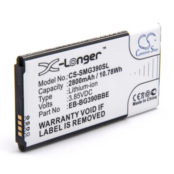 Bateria para Telemóvel Compatível Samsung EB-BG390BBE, EB-BG390BBEGWW - 2800 mAh 3.8 V Li-polímero vhbw